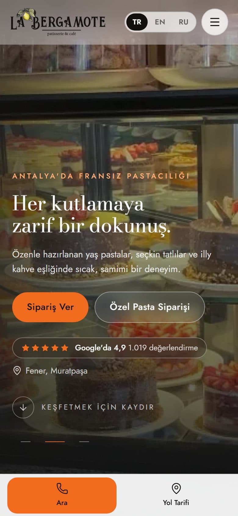 La Bergamote sitesi, mobil